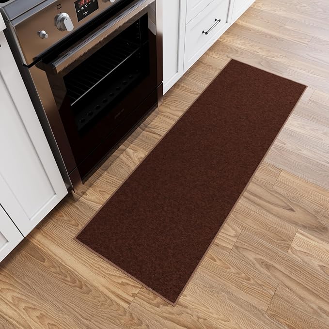 Ottomanson Hallway Runner Rug 1'10" x 6' Non Slip Solid Area Rugs Easy to Clean