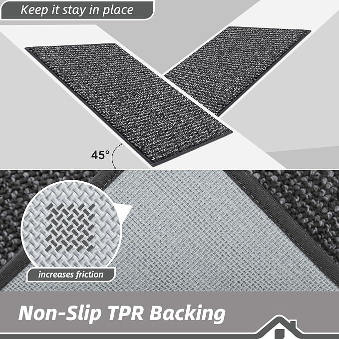 BEQHAUSE Dirt Trapper Door Mat 24" x 36", Non-Slip Washable Doormats Entrance