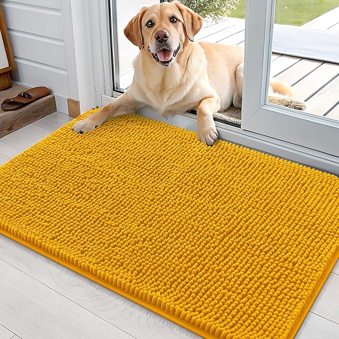 OLANLY Dog Door Mat for Muddy Paws 36x24, Absorbs Moisture and Dirt, Absorbent