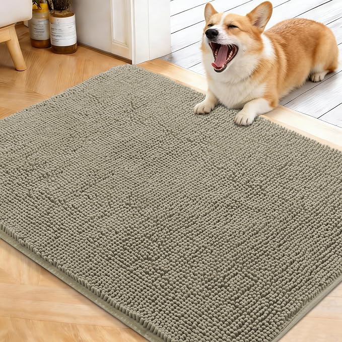OLANLY Dog Door Mat for Muddy Paws 40x32, Absorbs Moisture and Dirt, Absorbent