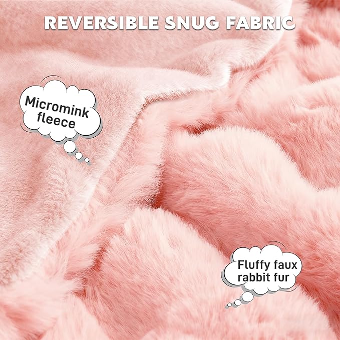 Waterproof Dog Blanket for Sofa Bed Couch, Couch Cover Blanket Fluffy Faux Rabbit Fur Reversible Furniture Protection, Pet Blanket for Medium Large Dogs Cats