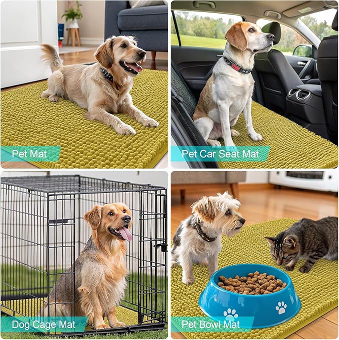 OLANLY Dog Door Mat for Muddy Paws 24x16, Absorbs Moisture and Dirt, Absorbent
