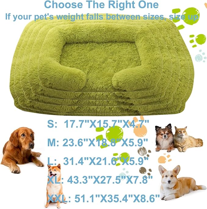 Dog Beds Large Sized dog Orthopedic, Sofa Dog Bed with Waterproof Lining and Nonskid Bottom, Rectangle Washable Dog Bed for Medium Small Dogs and Cats Comfortable ( Color : Green , Size : 31 x 21" )