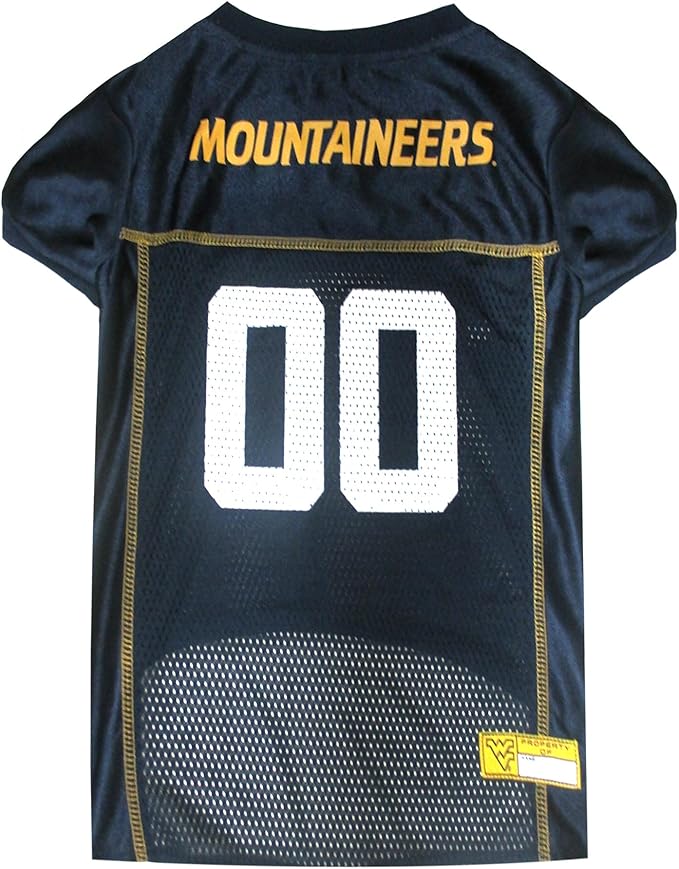 Pets First NCAA College West Virginia Mountaineers Mesh Jersey for DOGS & CATS, X-Large. Licensed Dog Jersey with your Favorite Football/Basketball College Team