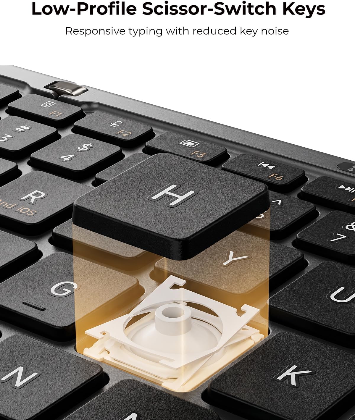AIMARZ AF01 Foldable Keyboard, Full-Size Keys, Touchpad/Number Pad, Black