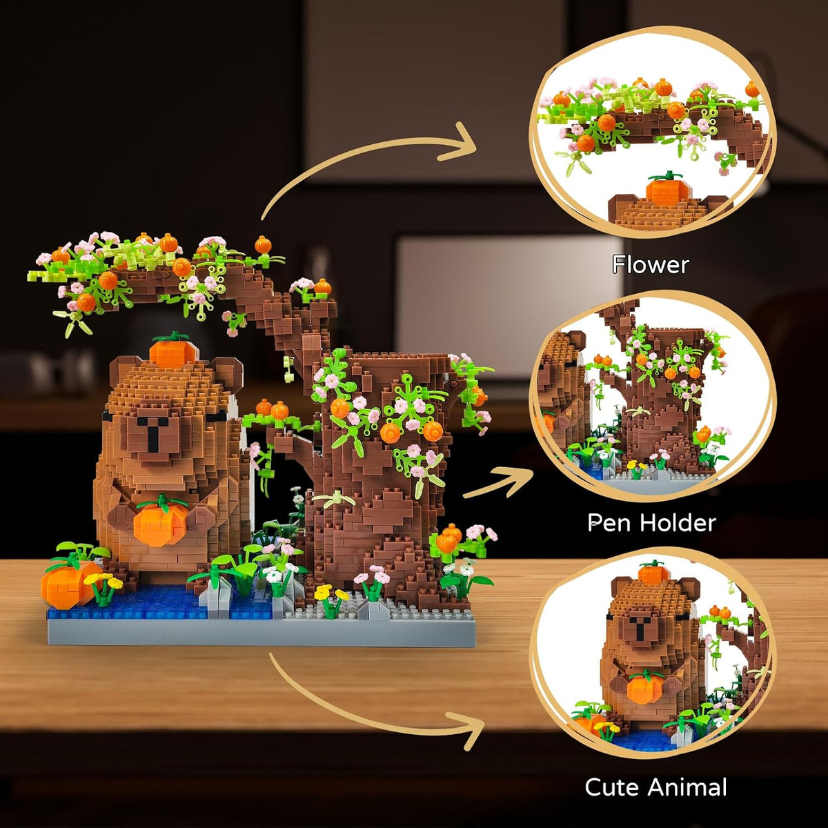 Capybara Micro Mini Building Block Pen Holder Kit 1880PCS
