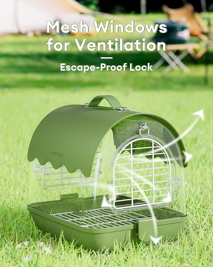 BUCATSTATE Bird Carrier Backpack with Shade Cover, Travel Bird Cage Bag Lightweight, Visible Window for Parrots, Small Cockatiels, Budgie and Other Similar Size Birds