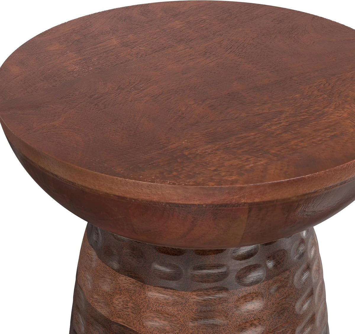 SIMPLIHOME Boyd 13" Wide Solid Wood Round End Table in Warm Dark Brown