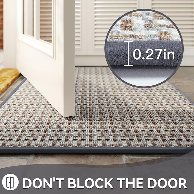 Indoor Door Mat 36x60 Dirt Resistant and Absorbent, Non-Slip Rubber Backing