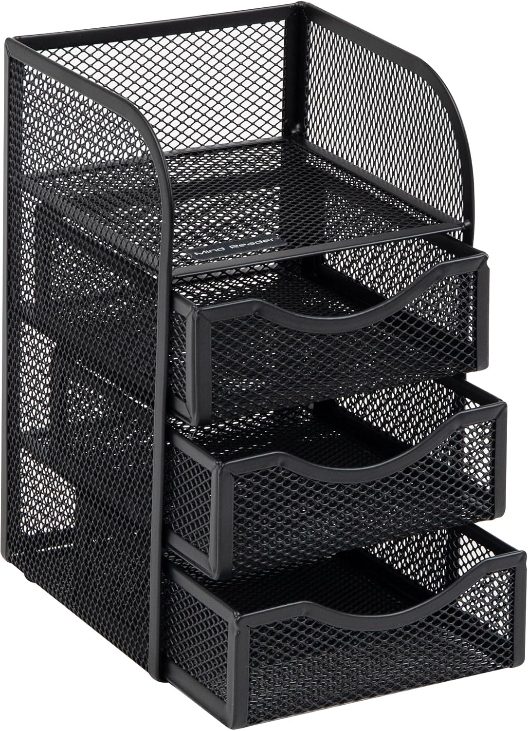 Mind Reader Desktop Accessory Storage, Paper Binder Clip Basket, Workspace, Office, Metal Mesh, 4.75" L x 5" W x 8" H, Black (Pack of 6)