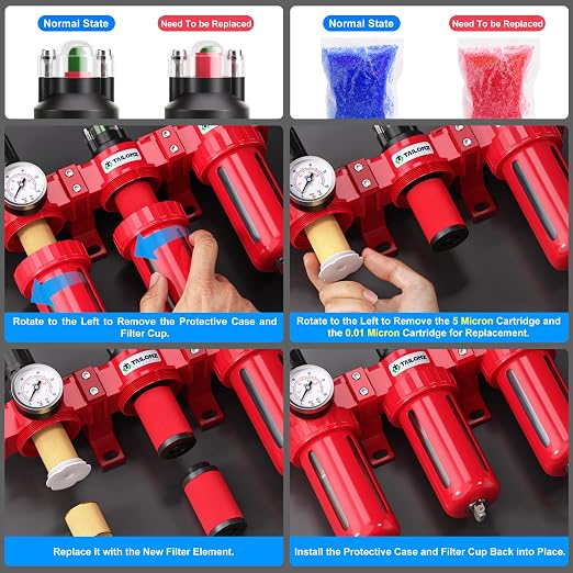 TAILONZ PNEUMATIC 0-150PSI 1/4 Inch NPT Aluminum Alloy Industrial Grade Three