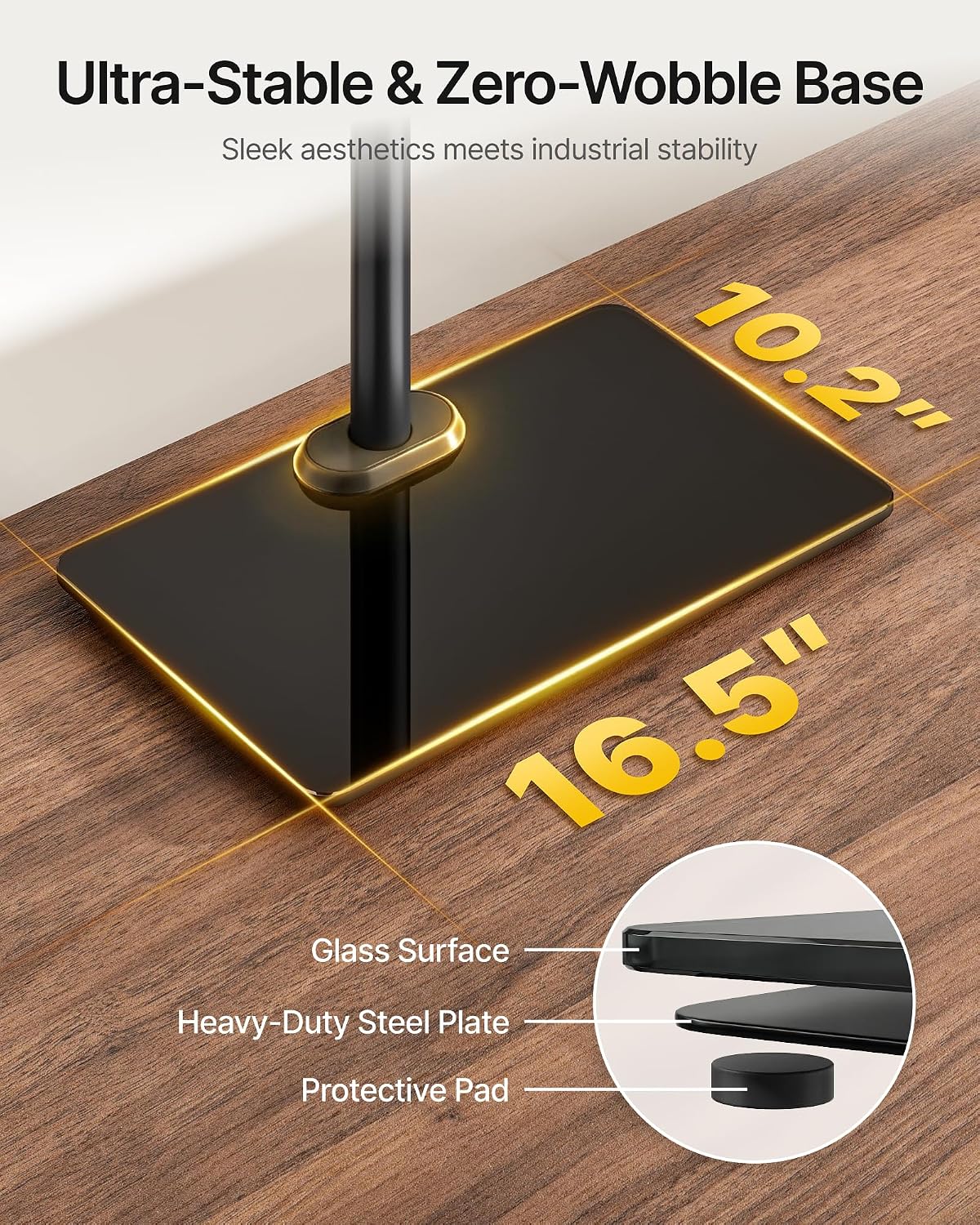 monTEK Vertical Dual Monitor Stand for 17-32", Glass Base