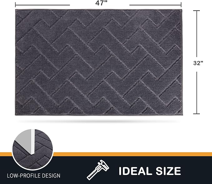 PURRUGS Dirt Trapping Door Mat 32" x 47", Non-Slip Machine Washable Entry Rug