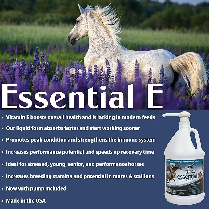 Pennwoods Essential E: Equine Vitamin E Supplement for Horse Health, Performance, Recovery & Nutrition - 1 Gallon