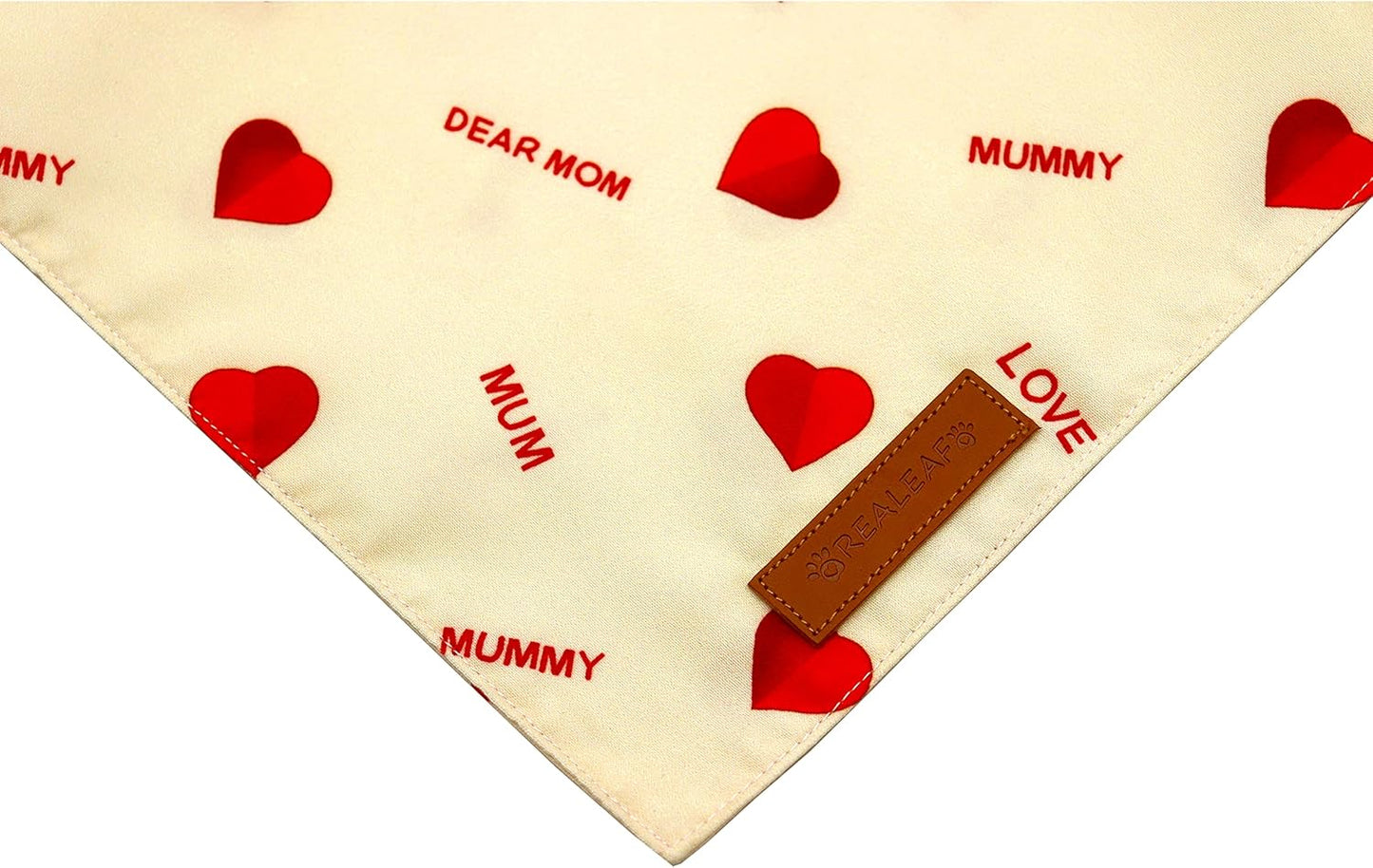 Realeaf Mothers Day Dog Bandanas 2 Pack, Reversible I Love My Mom Pet Scarf for Boy and Girl, Premium Durable Fabric, Valentines Day Bandana for Small Medium Large and Extra Large Dogs (Small)