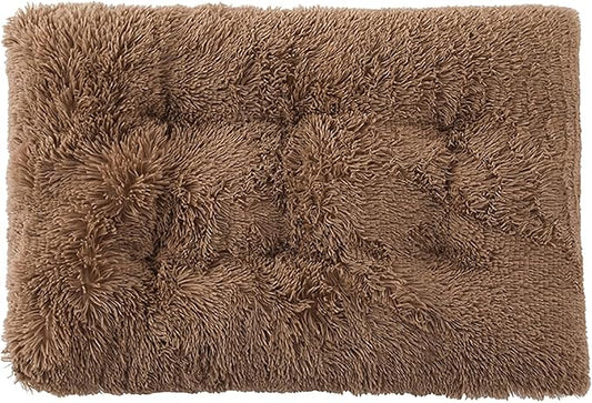 Dog Crate Mat, Dog Bed for Large Dogs, Comfy Fluffy Kennel Pad Anti-Slip for Dog beds & Furniture, Quilted Dog Bed for Pets for Medium/Small Dogs Cats (Color : Khaki, Size : 30x21)