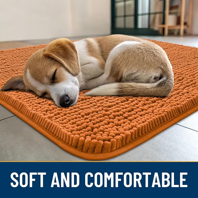 Smiry Dog Door Mat for Muddy Paws 59x35, Absorbent Dirt Trapper, Non-Slip