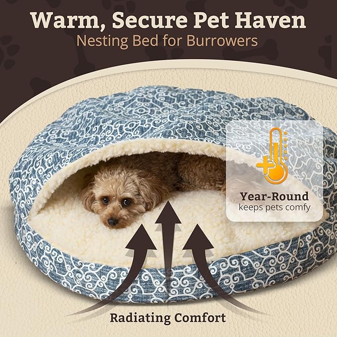 Snoozer Luxury Cozy Cave Pet Bed, Wag Collection, Small - Ramey Oxford