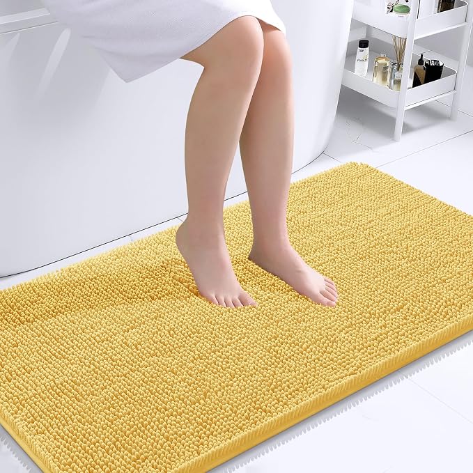 OLANLY Large Bathroom Rugs 40x24, Extra Soft Absorbent Chenille Bath Rugs