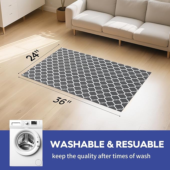 Cooyes Large Dog Food Mat 24"×36", Ultra-Absorbent Dog Bowl Mat for Food and Water, Pet Feeding Mat with Non-Slip Rubber Back, Cat Placemats with Water-Locking Bottom That Protects Floors