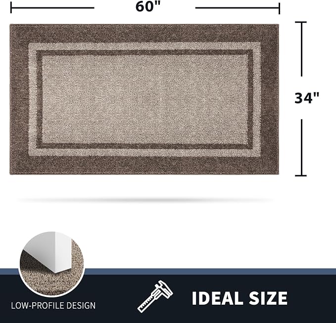 PURRUGS Dirt Trapping Door Mat 34" x 60", Non-Slip Machine Washable Entryway Rug