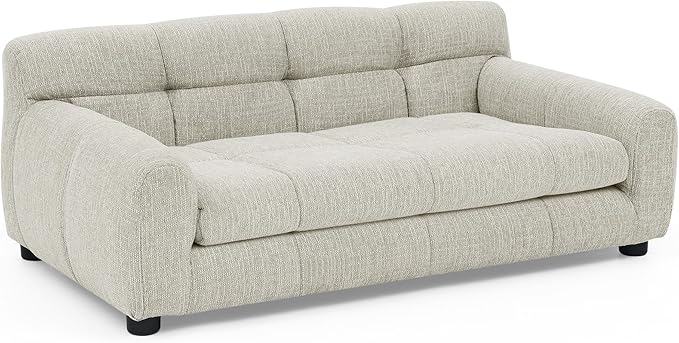 Ball & Cast 38" Dog Couch, Comfortable Dog Sofa Bed with Backrest and Armrests for Medium and Large Dogs, Linen Cozy Soft Cushion Pet Bed, Beige