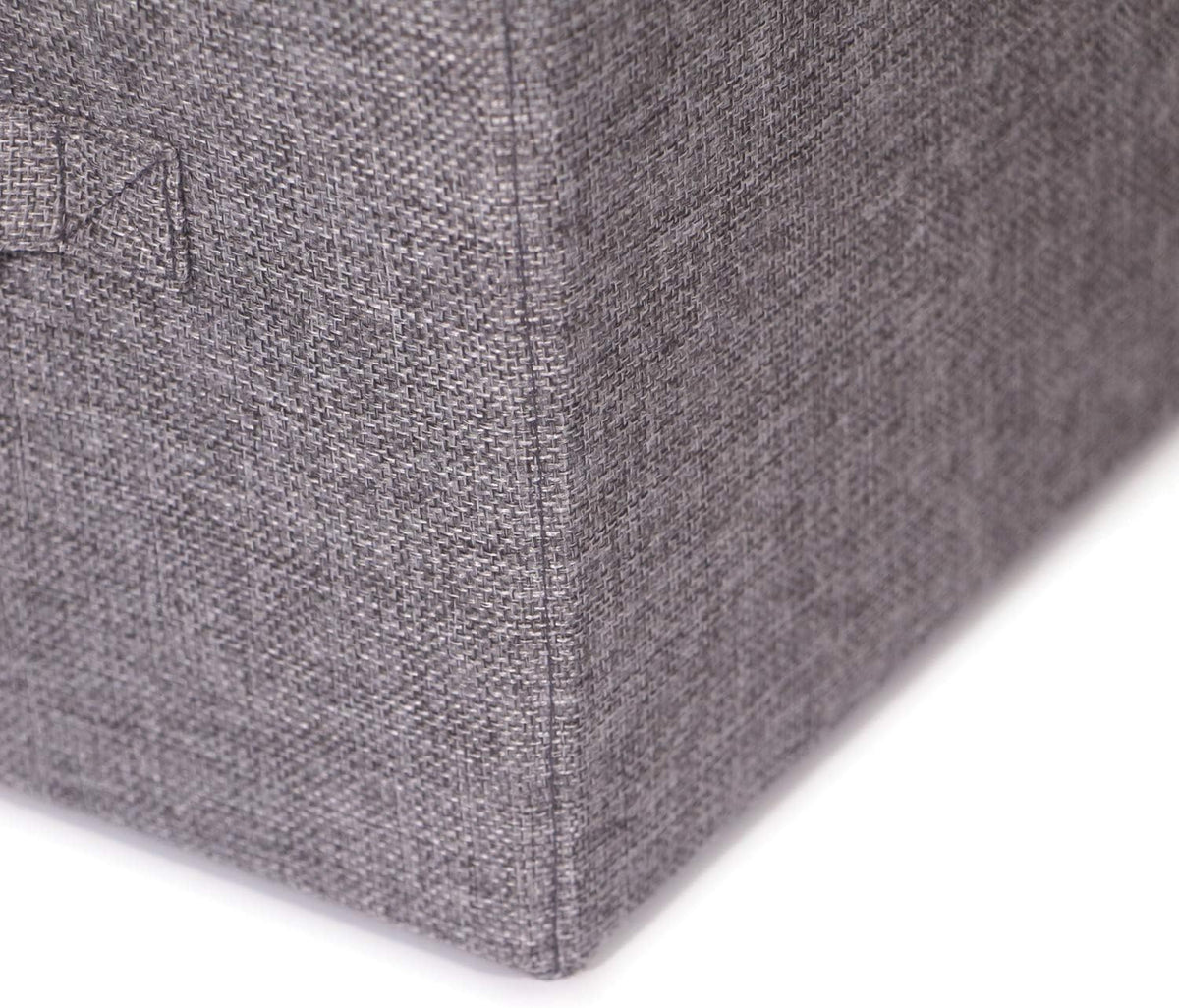 TENABORT Set of 5 Closet Organizer Bins with Handle, Fabric Foldable Storage Baskets Cloth Box Containers for Shelves Home Office Clothes Clothing, Gray, Jumbo