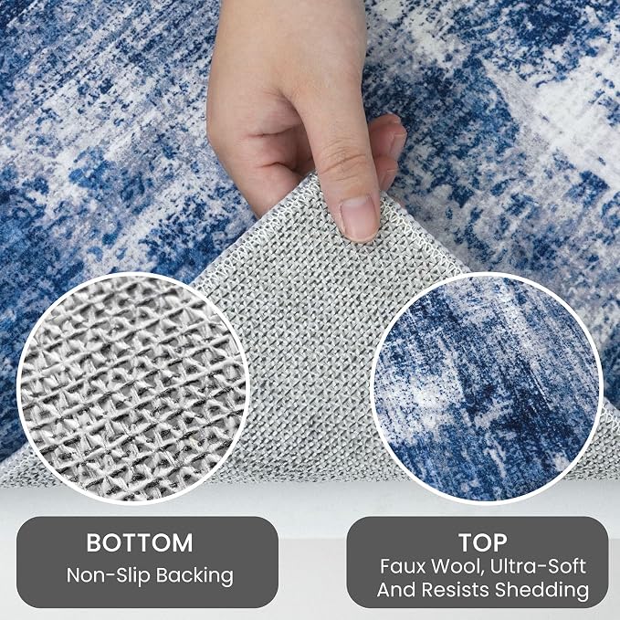 IOHOUZE Abstract Runner Rug 2x8 Ft Washable Runners