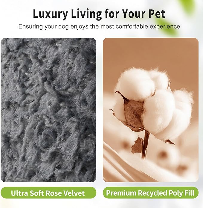 2 Pack Dog Bed for Large Medium Small Dogs,Reversible Rectangle Dog Bed,Washable Orthopedic Durable Sofa Bed for Pet Sleeping Puppy Cat-XL-Grey