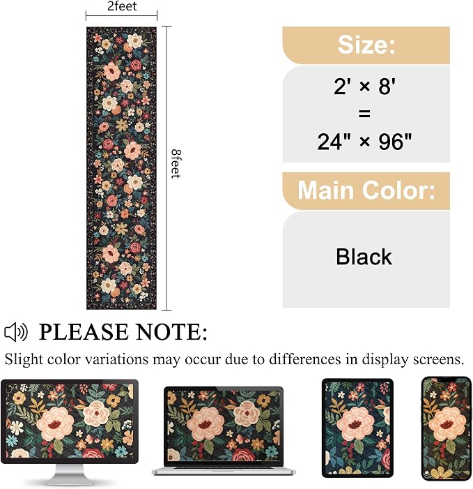 DUKINO 2x8 Runner Rug for Hallway, Washable Kitchen Runner Rug