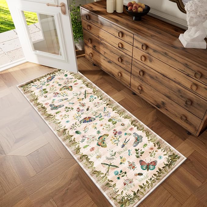 Machine Washable Hallway Runner Rugs: 2'6"x8' Kitchen Runner Stain Resistant
