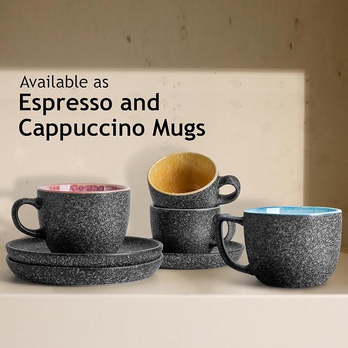 MIAMIO – 2.7 Oz Ceramic Stackable Espresso Cups