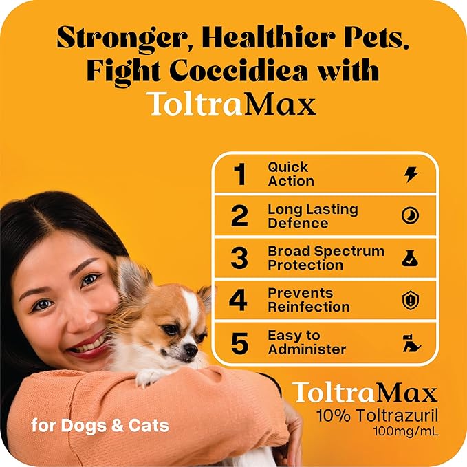 Toltrazuril 10.0% for Horses, Dogs, Cats, 240mL/8 Ounce, for Non-Food Chain Animals, Chicken