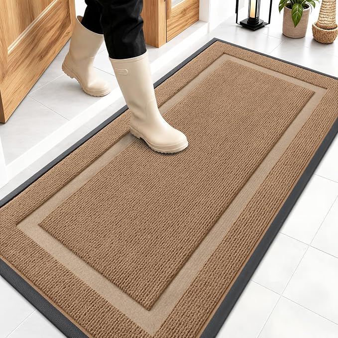 OLANLY Front Door Mat Indoor Outdoor Entrance, Waterproof All-Season,