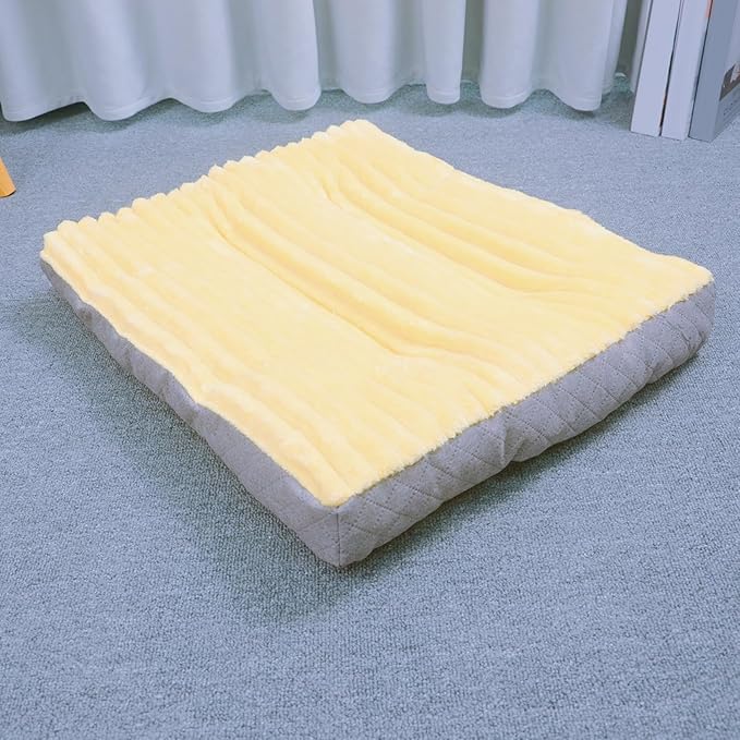 Dog Bed,pet Beds & Furniture,Machine-Washable Cushion for Dogs and Cats,Suitable for Dogs, Floor Furniture Use Yellow M