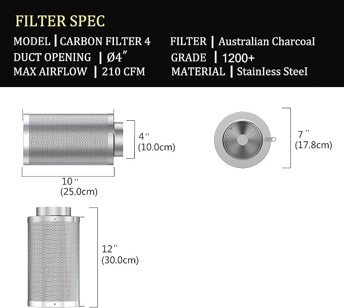 4inch Carbon Filter Odor Control
