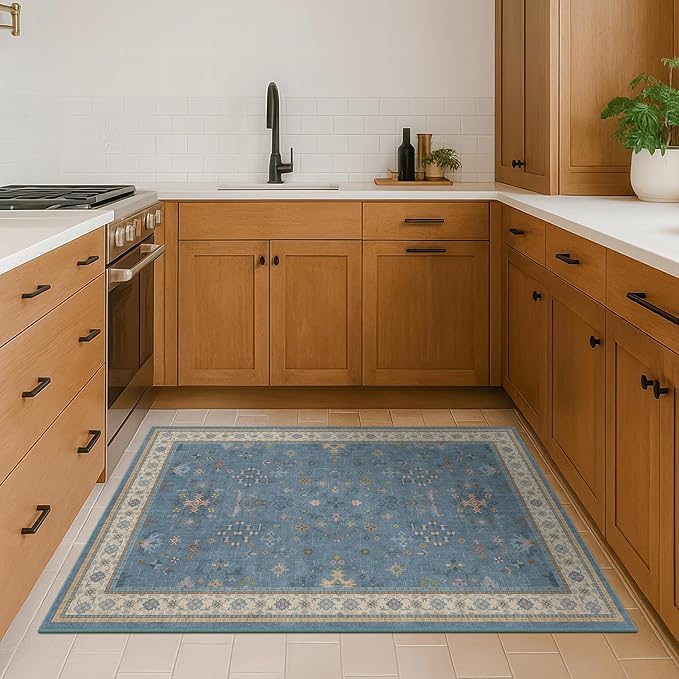 Washable Blue Rugs for Entryway Indoor