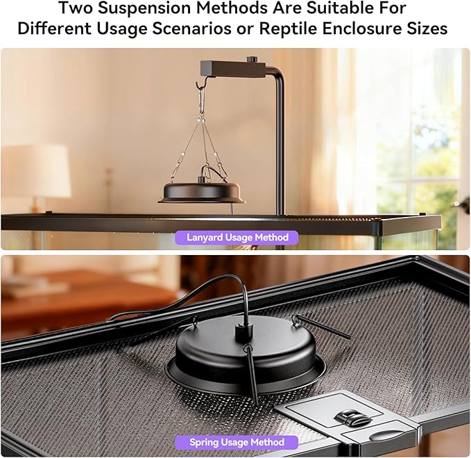 UVB Light for Reptiles, TFNN Reptile Light Fixture with 3-6-12 Cycle Timer & 3 Brightness, Full Spectrum UVA UVB Lamp for Turtles Bearded Dragon Snake (18W)