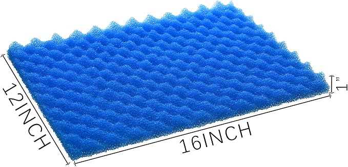 Aquarium Filter Media Bio Sponge Pad 16 x 12 x 1 inch, Fish Pond Foam Filter