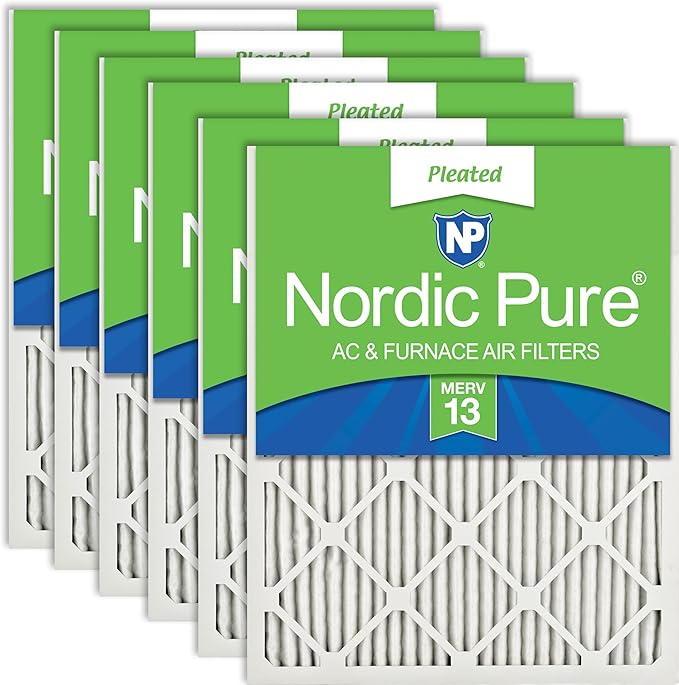 Nordic Pure 24x24x1 Pleated MERV 13 Air Filters 6 Pack