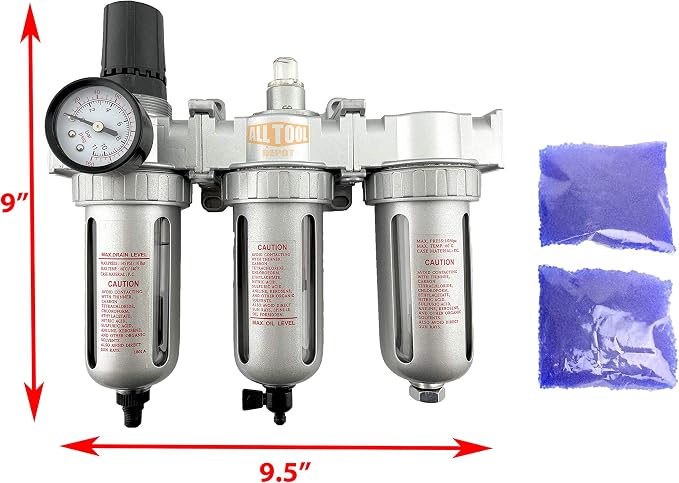 3/8" NPT MID FLOW Filter Regulator Coalescing Desiccant Dryer System
