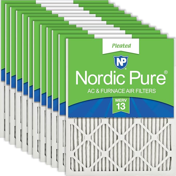 Nordic Pure 16x20x1 Pleated MERV 13 Air Filters 12 Pack