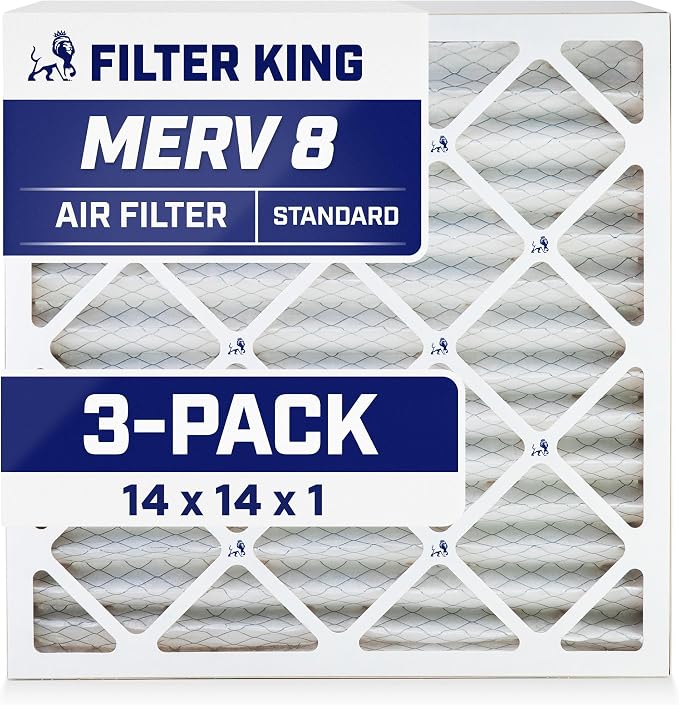 Filter King 14x14x1 Air Filter | 3-PACK | MERV 8 HVAC Pleated A/C Furnace