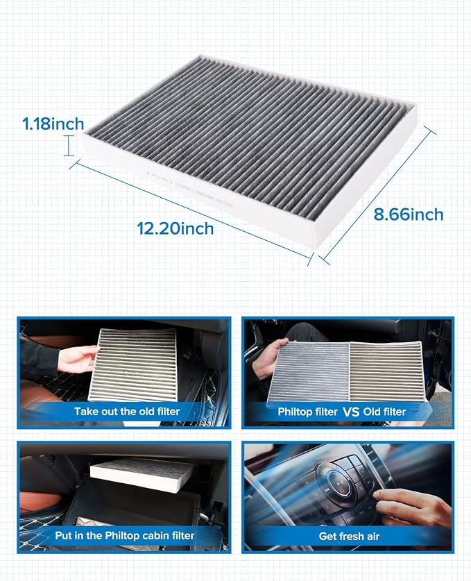 PHILTOP Cabin Air Filter, Replacement