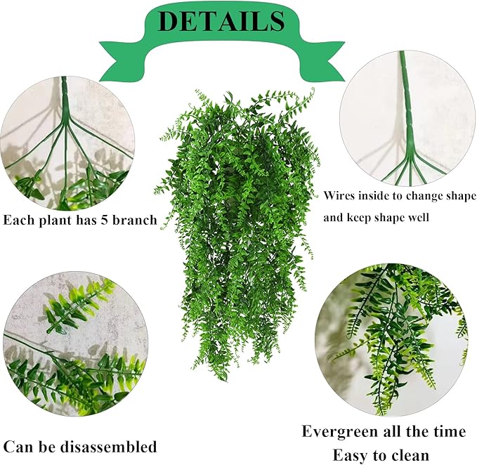 Grddaef Reptile Vines Plants for Terrarium, Flexible Vines Jungle Climbing Branch with Leaves Tank Decor for Snakes Bearded Dragons Geckos Hermit Crabs Lizards Chameleons