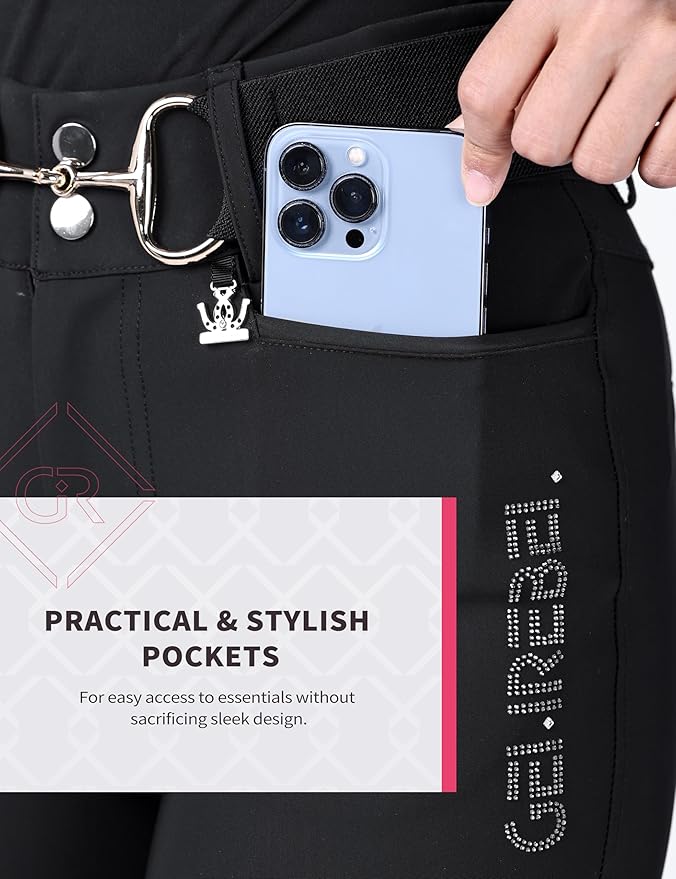Riding Pants for Women Full Seat Riding Tights with Pockets Equestrian Pants Comfortable Non-Slip Grip Breeches