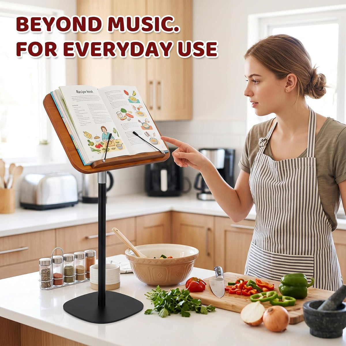 Music Stand for Sheet Music, Heavy Duty Stable Base, Black