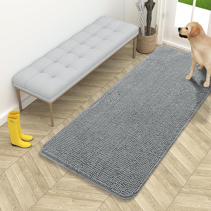 OLANLY Dog Door Mat for Muddy Paws 54x24, Absorbs Moisture and Dirt, Absorbent