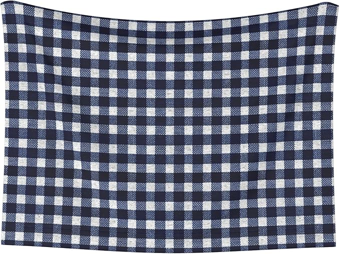 Waterproof Dog Blanket Soft Pet Blanket for Puppy Cat, Fleece Cat Throw Blankets for Furniture Bed Couch Sofa Reversible - Navy Blue Gingham 1