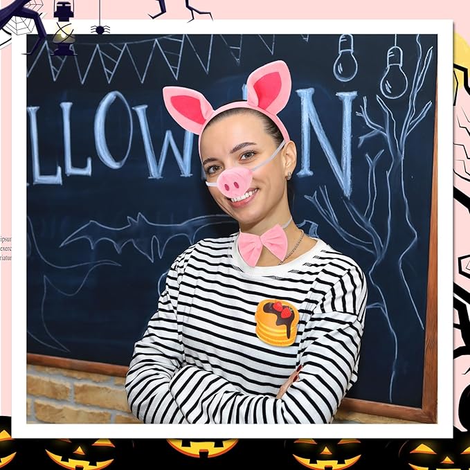 Book Character Costumes Set Reading Themed Ears Headband Tail, Brooch Animal Dress up for Adult Halloween Accessory